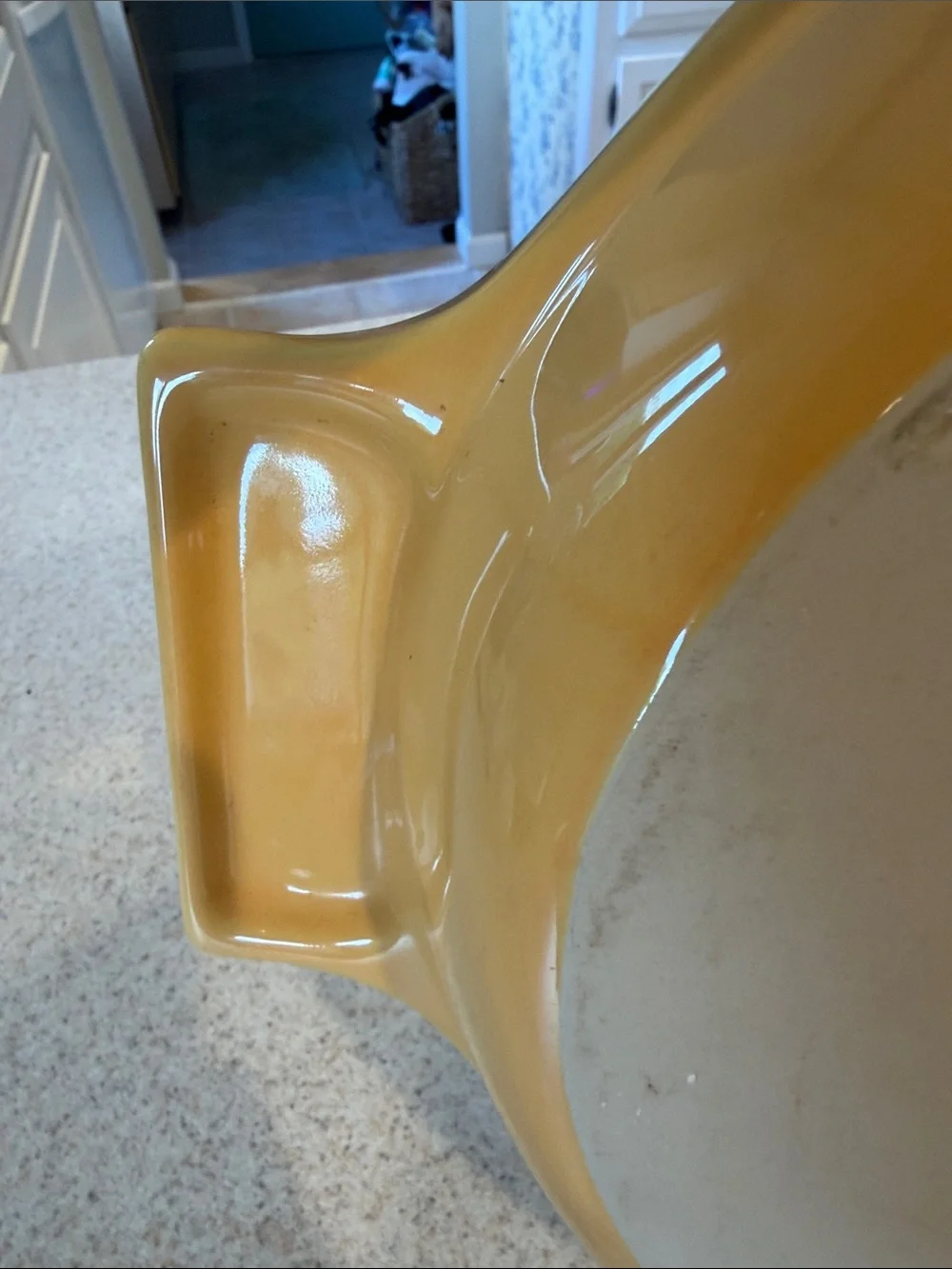 Yellow Ceramic Oven-to-Table Baking Dish-Cuisinart 14 in Oval dish